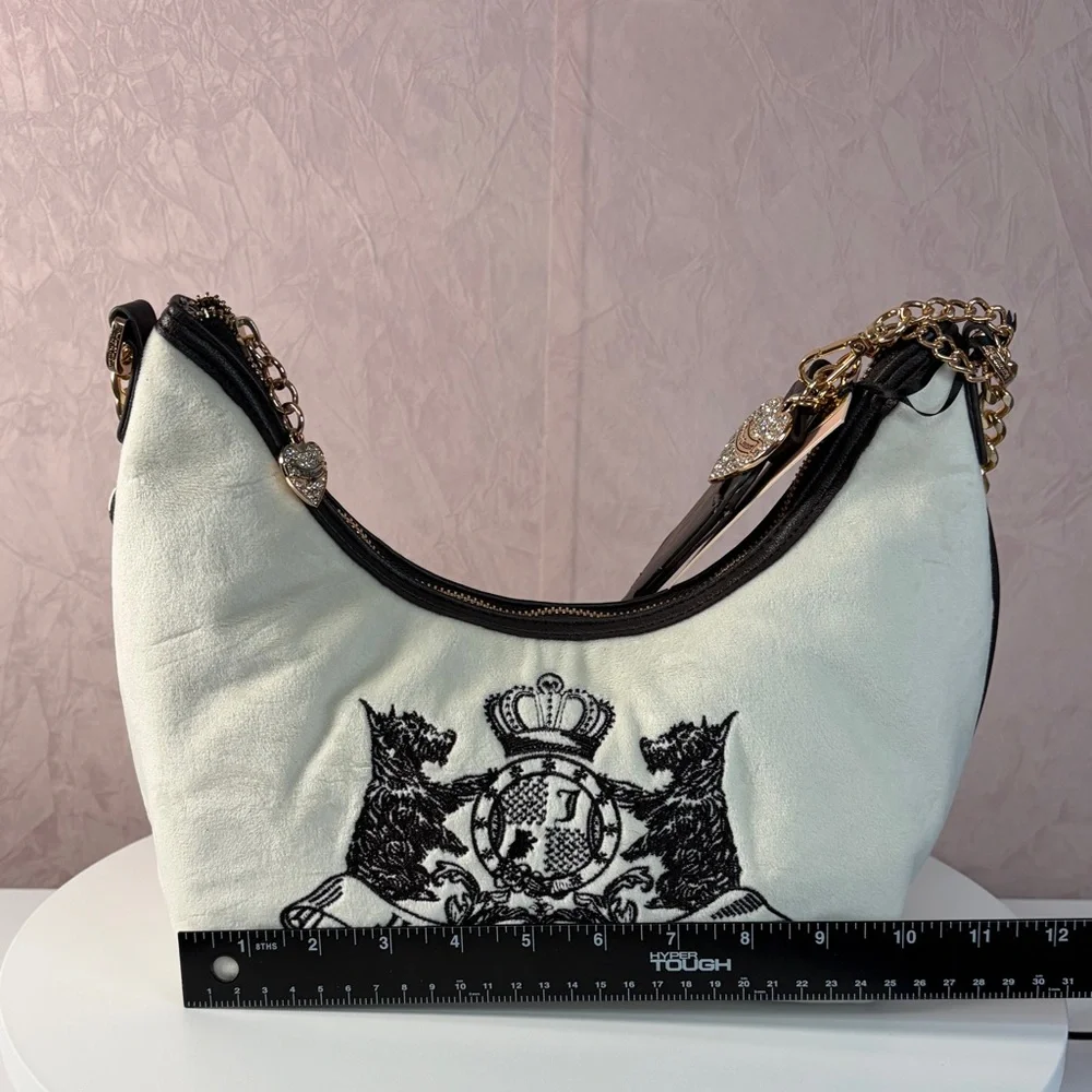 Juicy Couture Classic Scottie Dogs Hobo Shoulder Bag Crystal Viral HTF - Picture 2 of 13